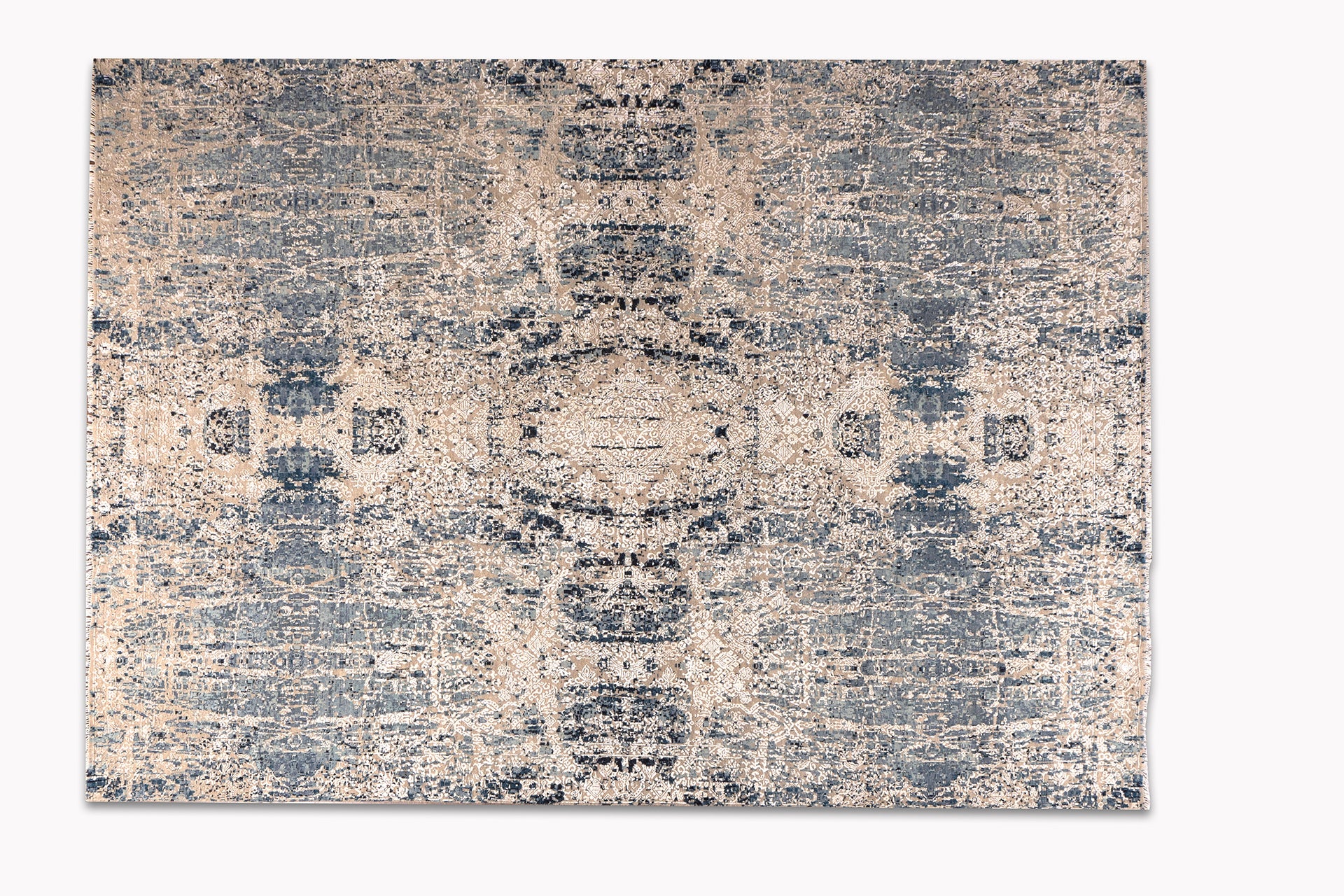 contemporary blue and brown rug full size view