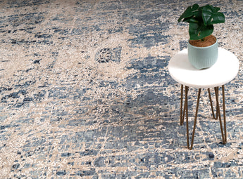 contemporary blue and brown rug for living room