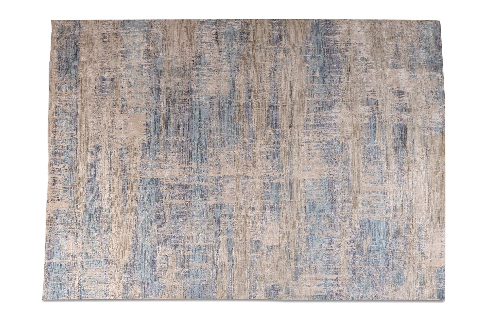 Living room Area rug with subtle patterns in blue and brown colors