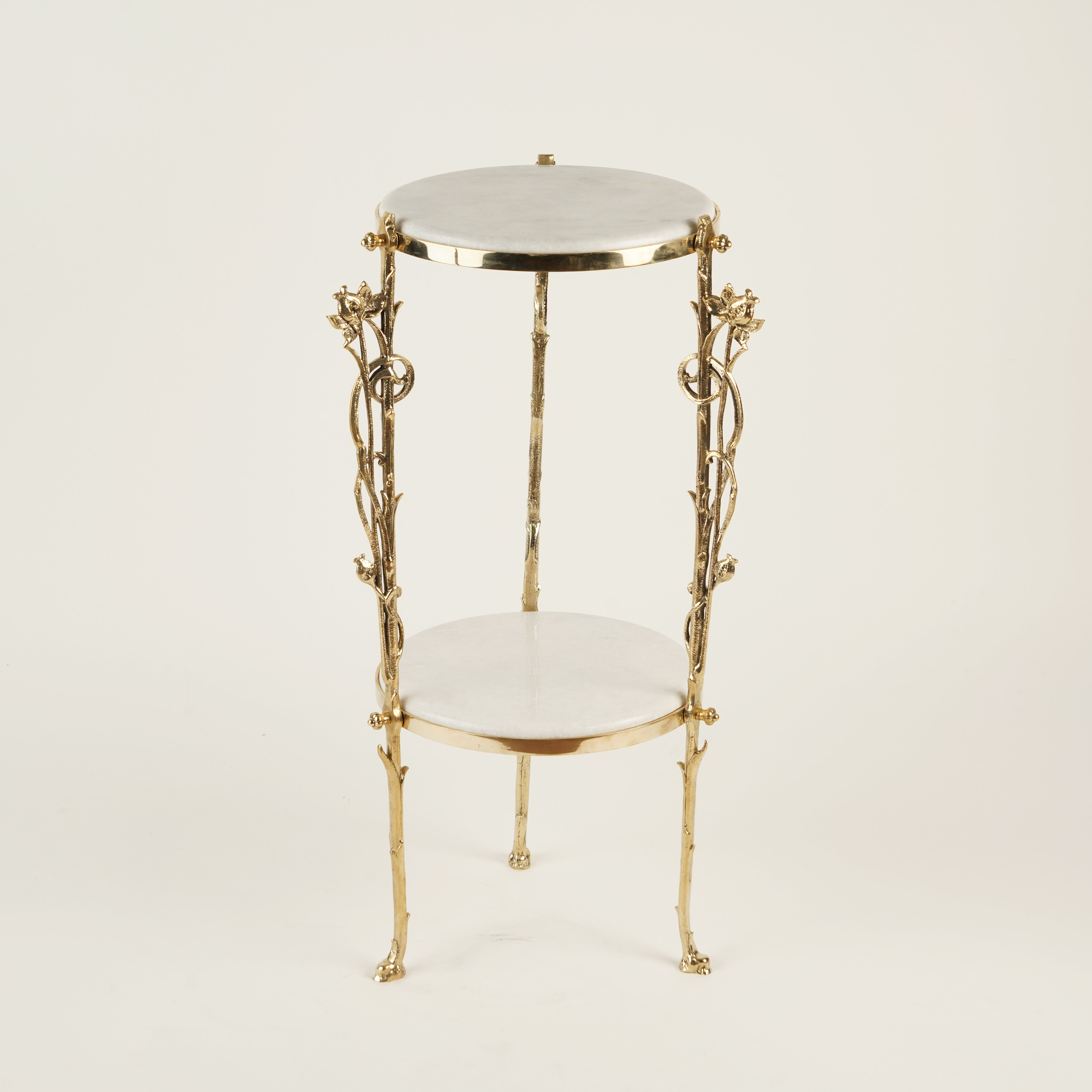 Luxora Brass Marble Side Table - Hues & Havens