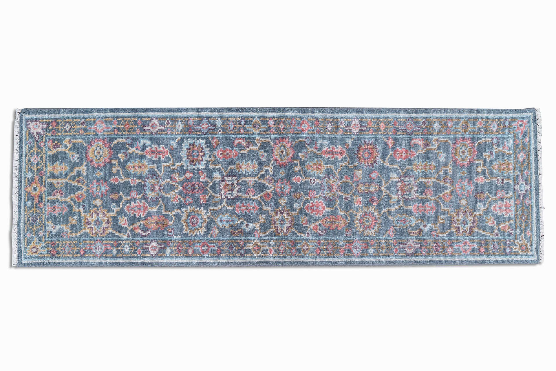 Floral Vista Hand Knotted Runner Rug