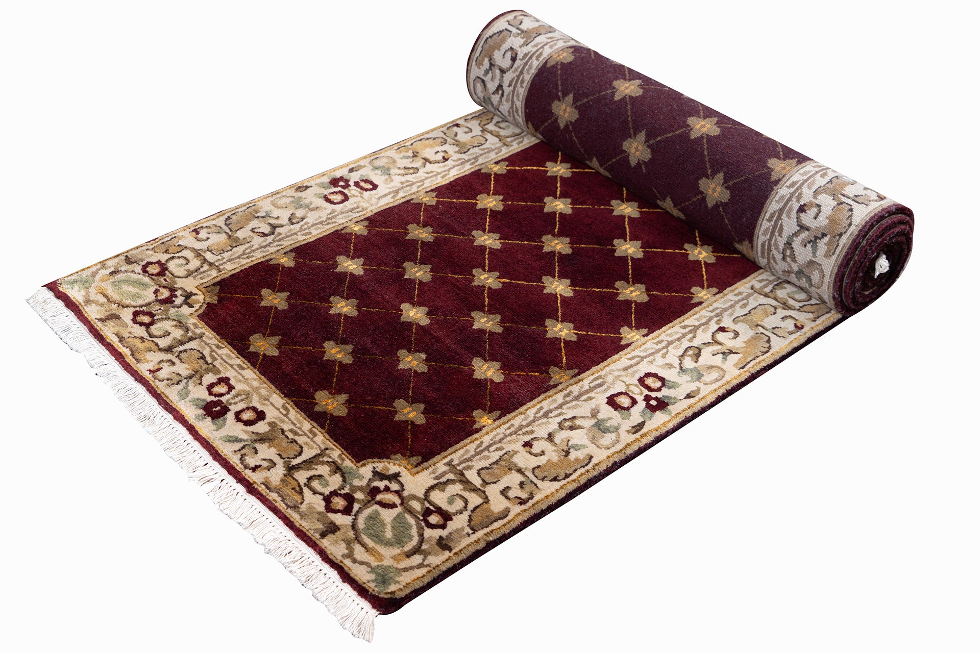 Lattice Bloom Hand Knotted Runner Rug