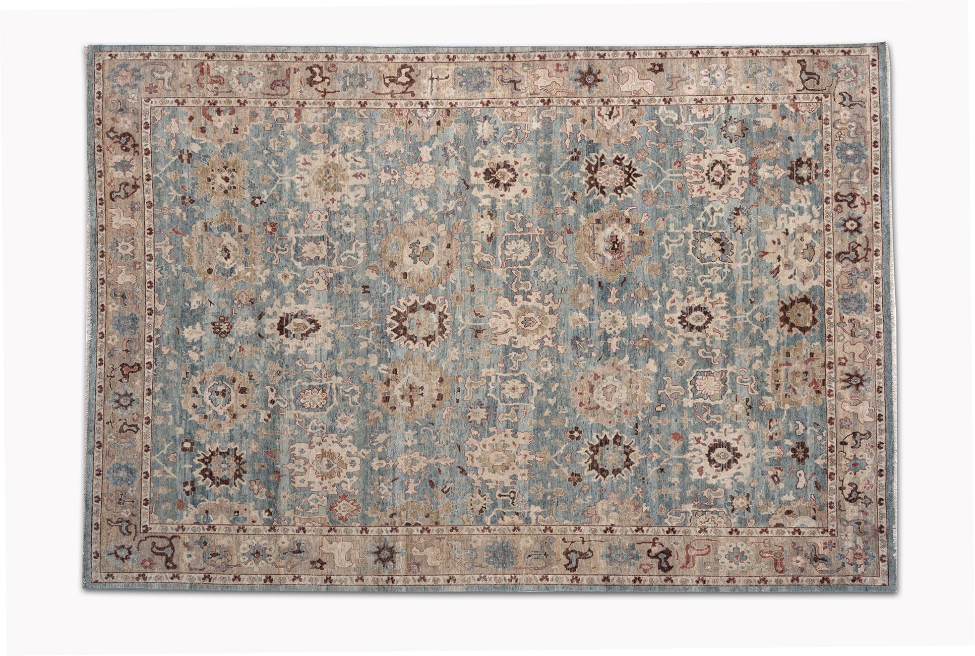 traditional are rug with floral patterns and multiple colors - full size view