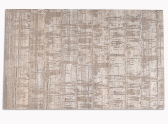 Living room area rug with neutral colors and subtle pattern