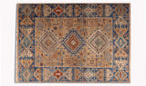 Traditional Area Rug with block patterns in multiple colors