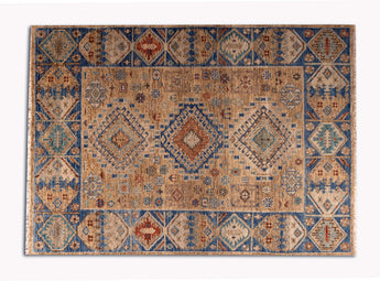 Traditional Area Rug with block patterns in multiple colors