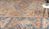 Traditional Area Rug with block patterns in multiple colors