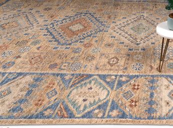 Traditional Area Rug with block patterns in multiple colors