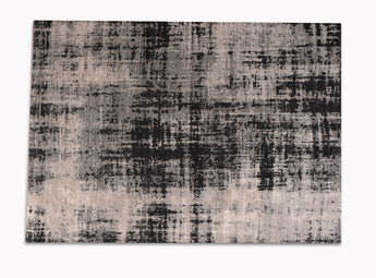 Black and grey wool rug for living room